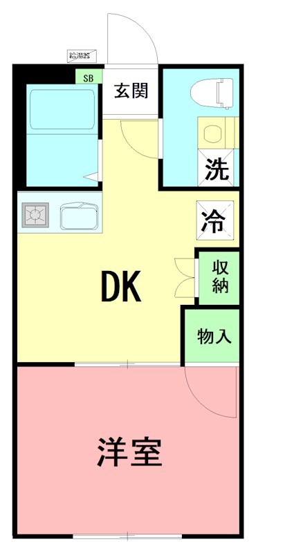 本厚木AXIS 201号室 間取り