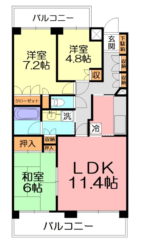 ヴィルヌーブ横浜・港南台 318号室 間取り