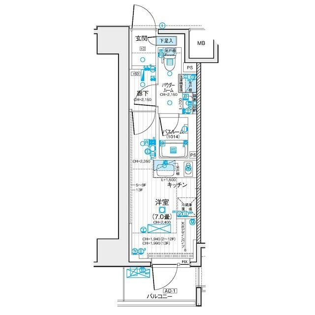 デュオステージ藤沢 602号室 間取り