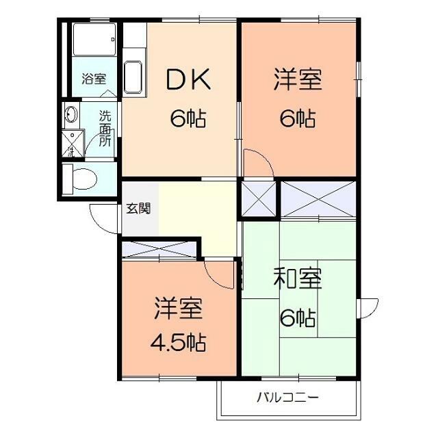 鈴木ハイツＢ 201号室 間取り