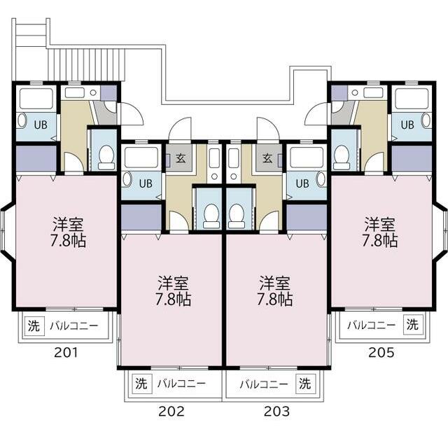 ピュアコートＳＡＮＡＤＡ 202号室 間取り