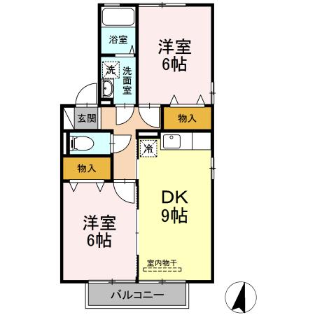 ディアコート名月 201号室 間取り