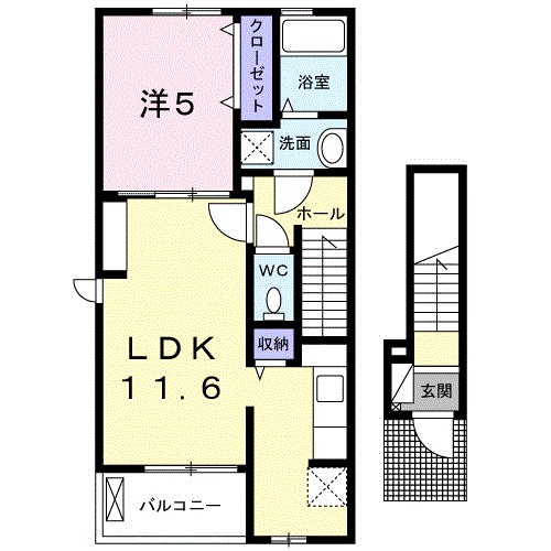 カサベルテ・ホオノキ 201号室 間取り