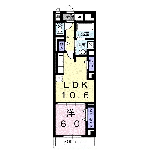 ディアコート本厚木 405号室 間取り