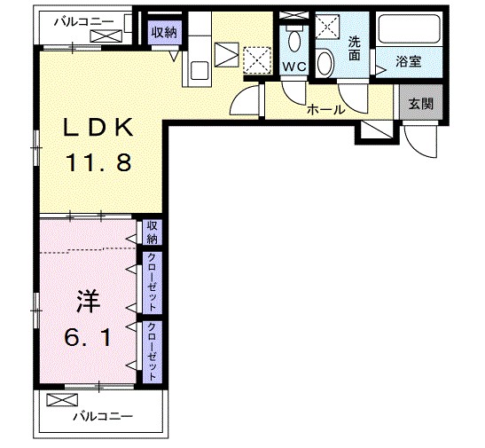 カメリア 102号室 間取り