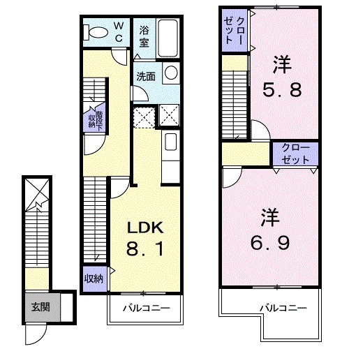 ファミールＢ 203号室 間取り