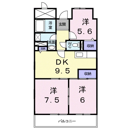 エステートピア小田原 502号室 間取り