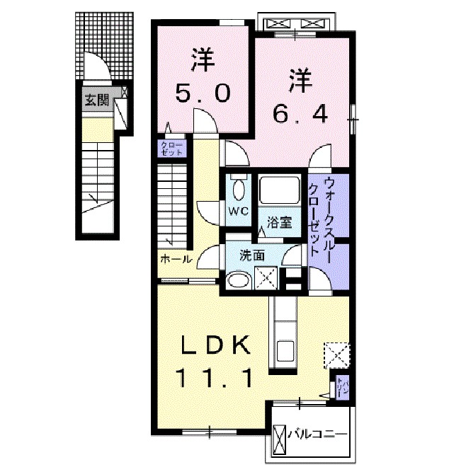 ベルソレイユ 201号室 間取り