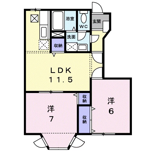 シェーネスハウゼ 103号室 間取り