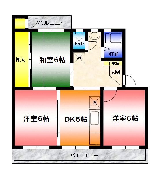コーポ渡辺 102号室 間取り