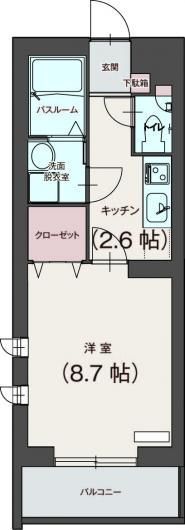 グランフィーユ 206号室 間取り