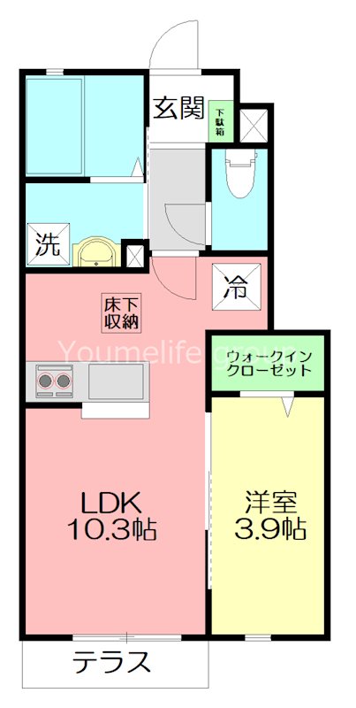 アルカディア 102号室 間取り