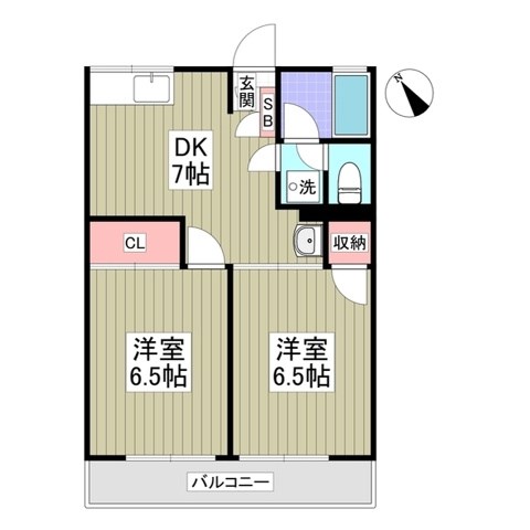 シティハイムアケボノA 202号室 間取り
