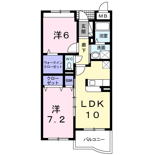 リーバ グラジーア 402号室 間取り