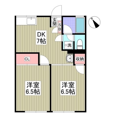 シティハイムアケボノB 103号室 間取り