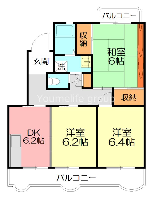 ラ・ポール田中  302号室 間取り