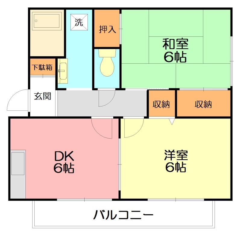 第10吉原ハイツ 1F号室 間取り