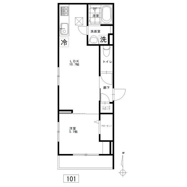 イーストピークヴィオレ 101号室 間取り