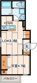 コンフェスト江の島 101号室 間取り