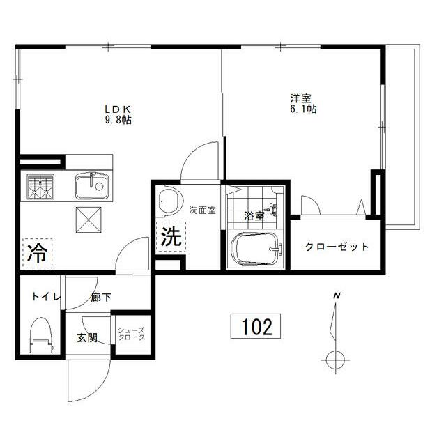 イーストピークヴィオレ 102号室 間取り