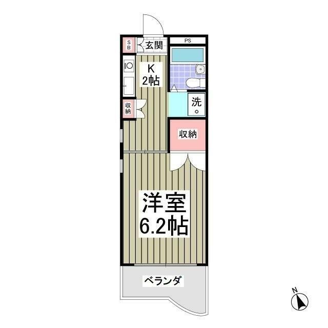 パールハイツ東八幡 408号室 間取り