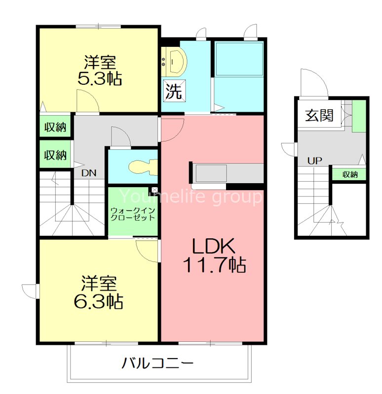 若宮ハイツ坂下 203号室 間取り