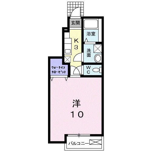 プラシード 103号室 間取り