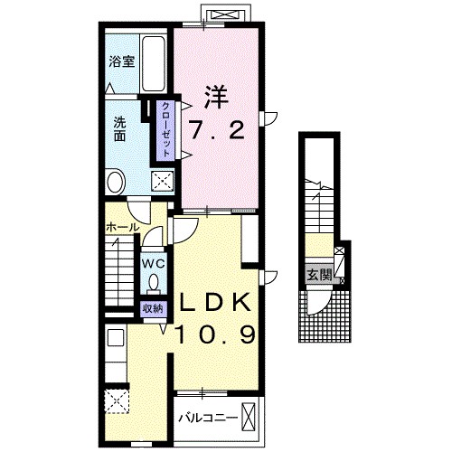ミルティーユ B 202号室 間取り