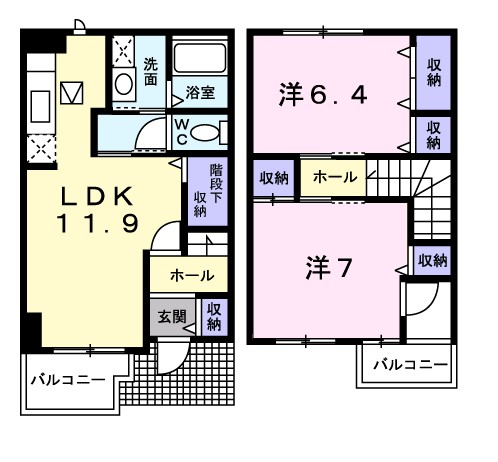 プロムナードはなみずきⅠ 104号室 間取り