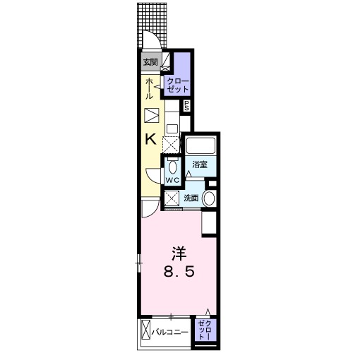 ヴェルテス六番館 103号室 間取り