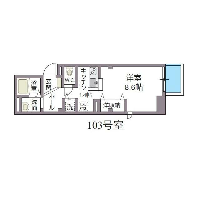 ルミエール港南台 103号室 間取り