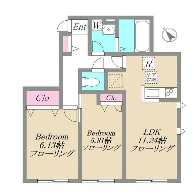 リンコート片瀬 101号室 間取り