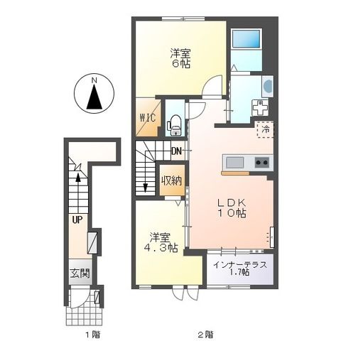 （仮称）小田原市中町アパート新築工事 202号室 間取り