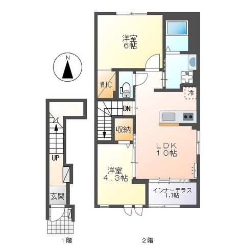 （仮称）小田原市中町アパート新築工事 203号室 間取り