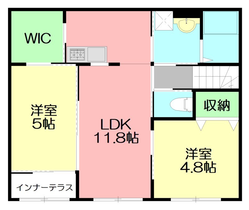 (仮称)小田原市飯泉アパート新築工事 203号室 間取り