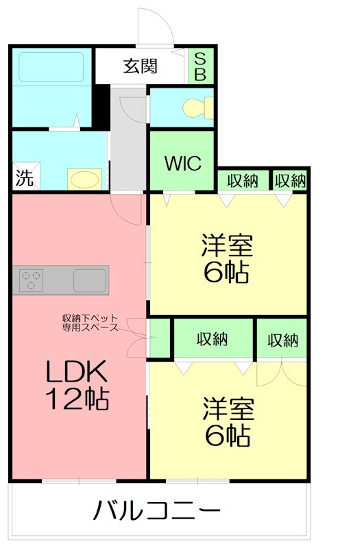 Patio 202号室 間取り