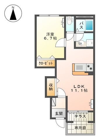 メゾン　ラ　ティーダ 105号室 間取り