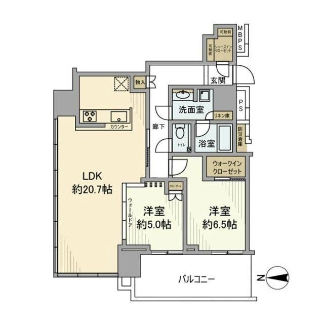 ＴＨＥ　ＴＯＷＥＲ　湘南辻堂 802号室 間取り