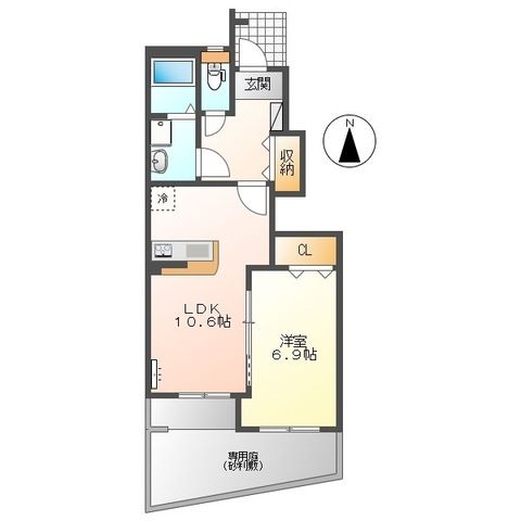 エレガンスOISO 102号室 間取り