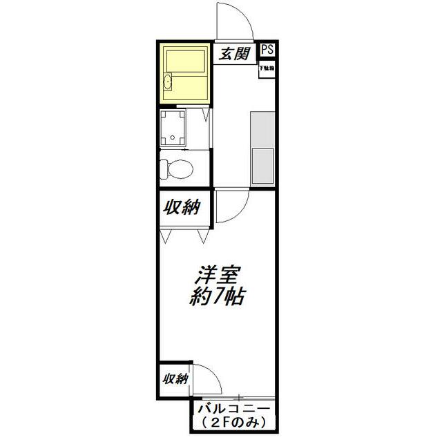 キャッスルＫ 2-B号室 間取り