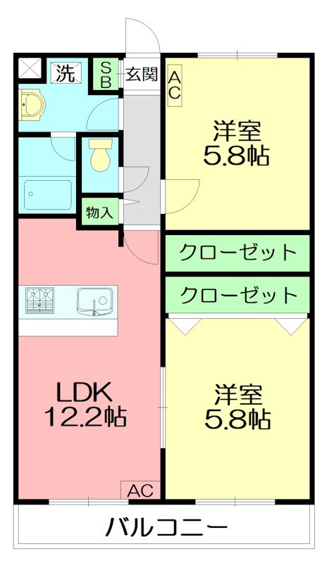 ウィステリア 205号室 間取り