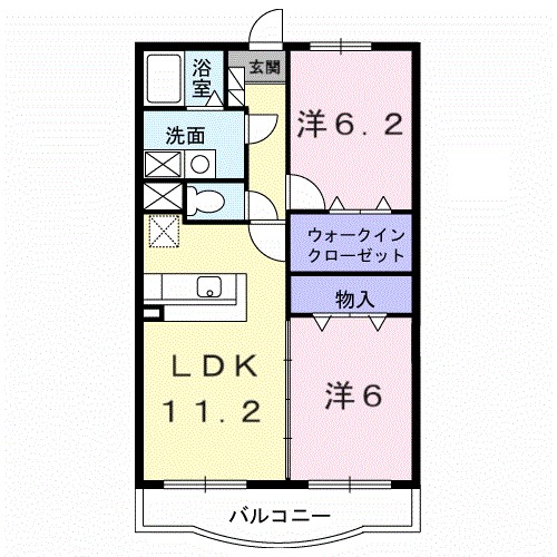 サンクレメント 201号室 間取り
