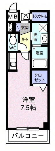 グロリアス 105号室 間取り