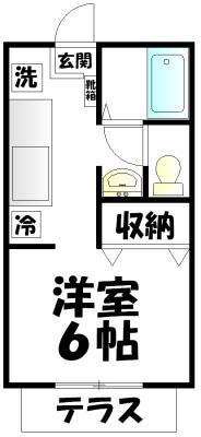 サンシティ岩原 108号室 間取り