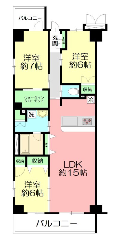 ヴィラボンヌール 202号室 間取り