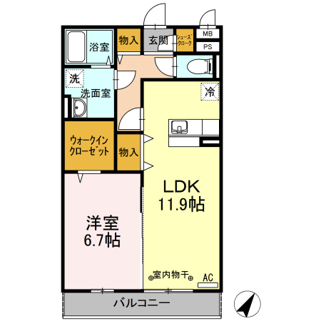 ＢＬＥＳＳ湘南藤沢 205号室 間取り