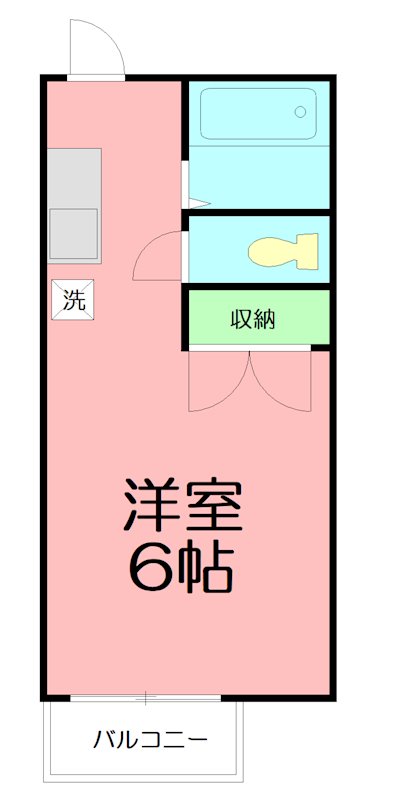 妻田サンハイツ 2F号室 間取り