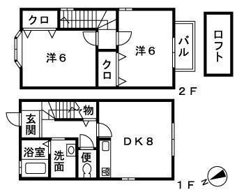 ブラン フルール 5号室 間取り