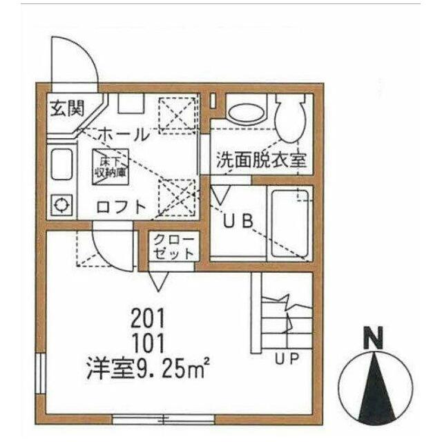 ハーミットクラブハウスＡｌｅｓｉａ大和 201号室 間取り