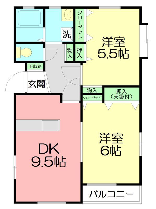 シーサイドコート 1F号室 間取り